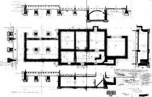 Güglingen: Empfangsgebäude Fundament (Grundriß,Schnitte)