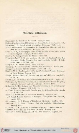 Benützte Litteratur
