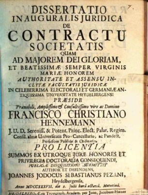 Diss. inaug. ... de contractu societatis