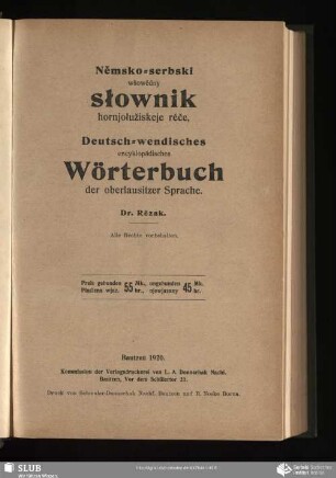 Němsko-serbski wšowědny słownik hornjołužiskeje rěče