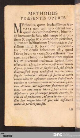 Methodus Præsentis Operis.