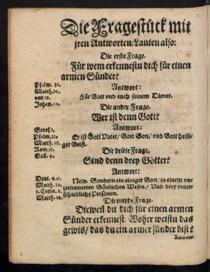 Die Fragestuck mit iren Antworten/ Lauten also:
