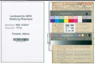 Entnazifizierung Alfons Farwick , geb. 16.08.1894 (Lehrer)
