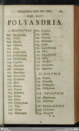 Classis XIII. Polyandria