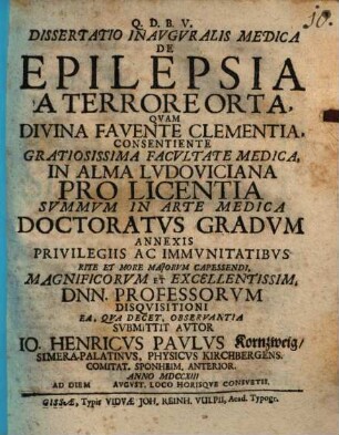 Diss. inaug. med. de epilepsia a terrore orta