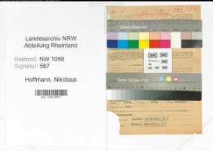Entnazifizierung Nikolaus Hoffmann , geb. 12.05.1901 (Polizist)