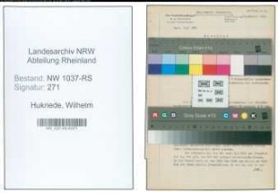 Entnazifizierung Wilhelm Hukriede , geb. 17.12.1901 (Ingenieur)