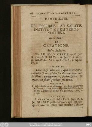 Articulus I. De Creatione.