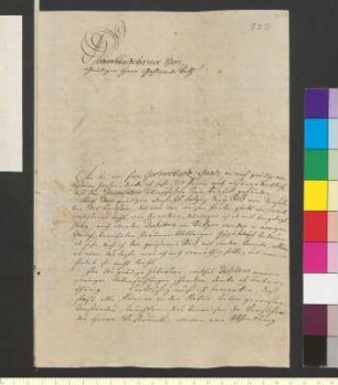 Brief von Sartorius, Georg Christian an Goethe, Johann Wolfgang von