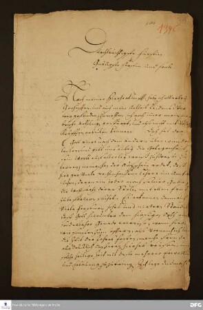Brief von Johann Daniel Herrnschmidt an Henriette Dorothea v. Nassau-Idstein.