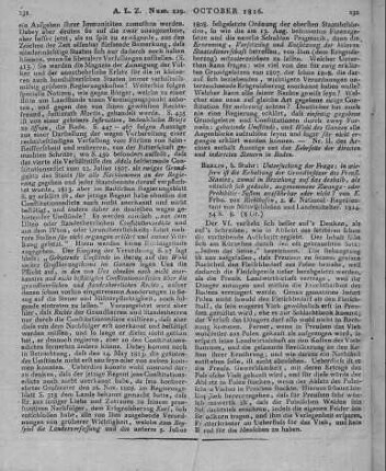 Richthofen, A. K. S. v.: Untersuchung der Frage: In wiefern ist die Erhaltung der Grundbesitzer des Preussischen Staats, zumal in Beziehung auf das deshalb, als nützlich sich gedacht, angenommene Zwangs- oder Prohibitiv-System ausführbar oder nicht? Berlin: Stuhr 1814