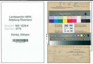 Entnazifizierung Wilhelm Klimke , geb. 00.00.0000 ()