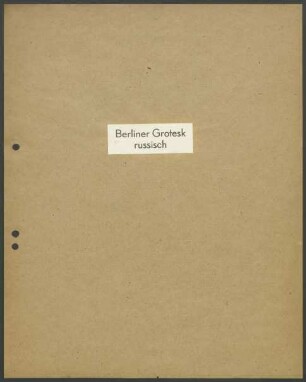 Schriftproben und Bestellungen des Schrifttyps "Berliner Grotesk, russisch"