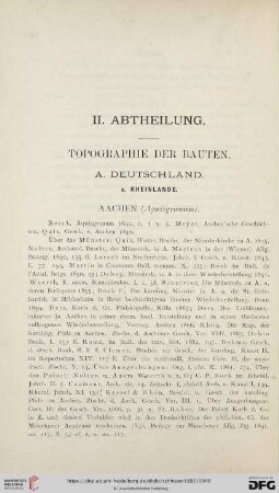 II. Abtheilung. Topographie der Bauten