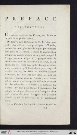 Preface des editeurs