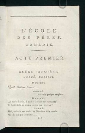 57-78, Acte Premier
