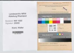 Entnazifizierung Walter Krent, geb. 02.11.1896 (Lehrer)