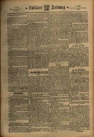 Zweite Ausgabe vom Mittwoch, den 18. Oktober 1911.
