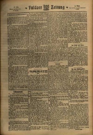 Zweite Ausgabe vom Mittwoch, den 18. Oktober 1911.
