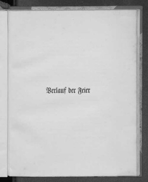 Verlauf der Feier