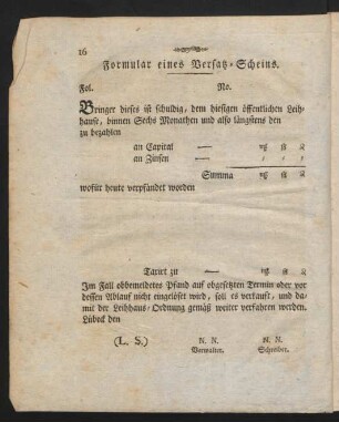 Formular eines Versatz-Scheins.