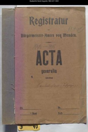 Haushaltspläne - generalia und specialia -
