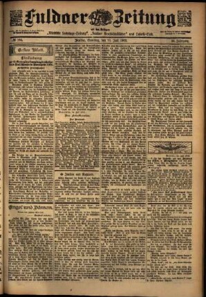 Erste Ausgabe vom Samstag, den 19. Juli 1902.