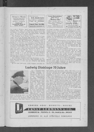 Ludwig Dinklage 70 Jahre