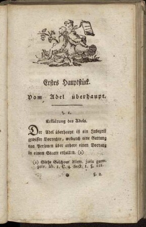 Erstes Hauptstück. Vom Adel überhaupt.
