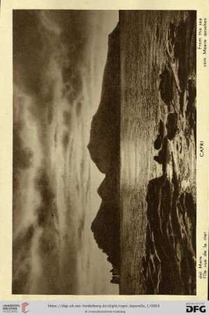 Capri – dal Mare – l’île vue de la mer – From the sea – vom Meere gesehen