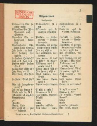 Deutsch-italienischer Soldaten-Sprachführer