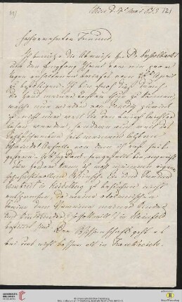 Brief von Joseph von Hammer-Purgstall an Friedrich Creuzer