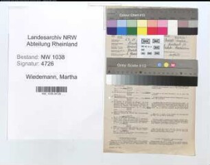 Entnazifizierung Martha Wiedemann , geb. 23.11.1899 (Lehrerin)