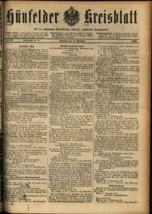Ausgabe vom Dienstag, den 21. November 1916.