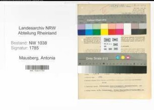 Entnazifizierung Antonia Mausberg , geb. 17.10.1910 (Geschaeftsinhaberin)