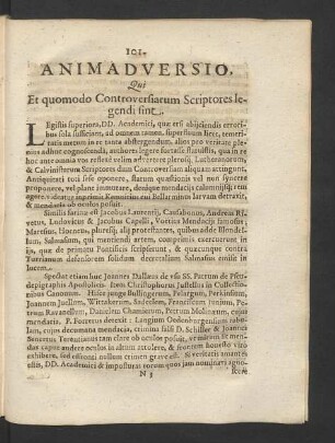 Animadversio, Qui Et quomodo Controversiarum Scriptores legendi sint.