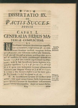 Dissertatio IIX. De Pactis Successoriis.