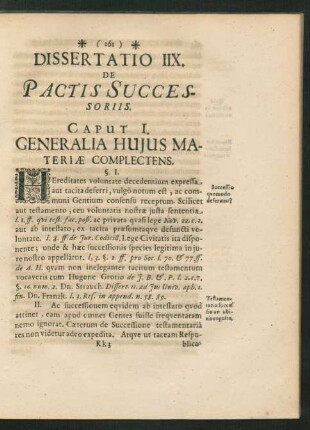 Dissertatio IIX. De Pactis Successoriis.