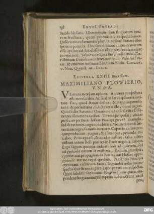 Epistola XXIII. Bruxellam. Maximiliano Plowierio, V. N. & A.