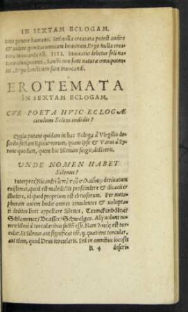 Erotemata In Sextam Eclogam.