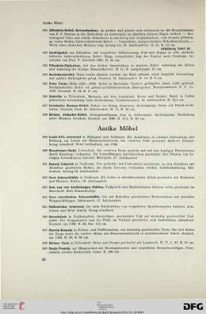 Antike Möbel (Nr. 589-606)