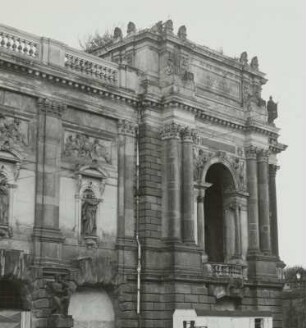 Dresden, Ausstellungsgebäude des Sächsischen Kunstvereins, Teilansicht der Ostfassade