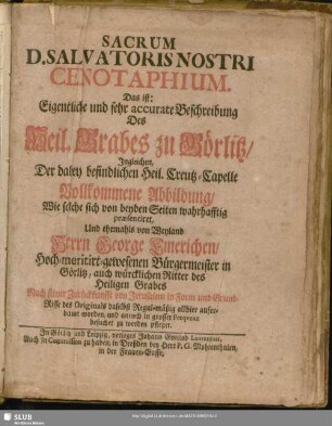 Beschreibung des Heiligen Grabes zu Görlitz