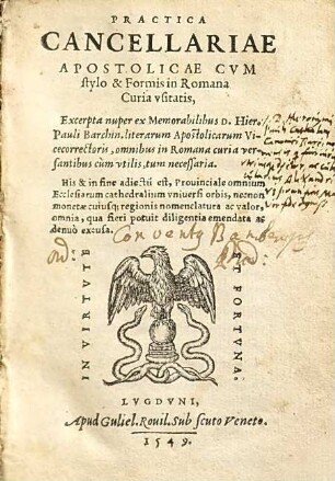 Practica Cancellariae Apostolicae cum stylo & formis in Romana Curia usitatis