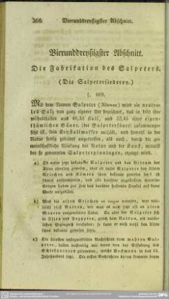 Vierunddreyßigster Abschnitt. Die Fabrikation des Salpeters