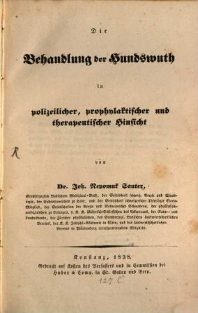Behandlung der Hundswuth