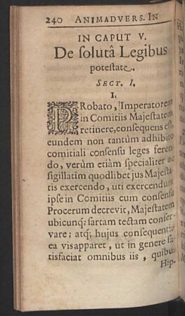 In Caput V. De solutâ Legibus potestate