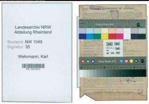 Entnazifizierung Karl Wehrmann , geb. 12.07.1891 (Betriebsleiter)
