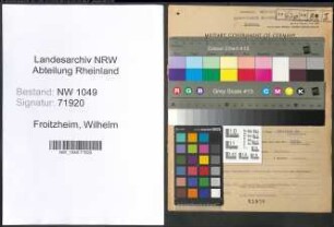 Entnazifizierung Wilhelm Froitzheim , geb. 29.11.1895 (Buchhalter)