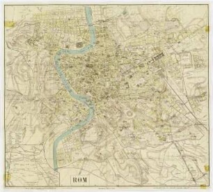 Stadtplan von Rom. - 1:8 800, Lithographie, ca. 1920